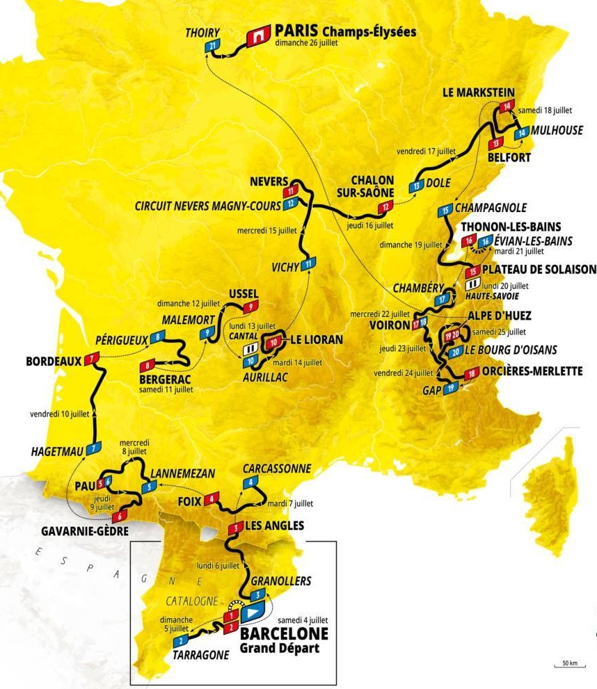 Tour De France 2026 Parcours D taill Carte Profil tapes