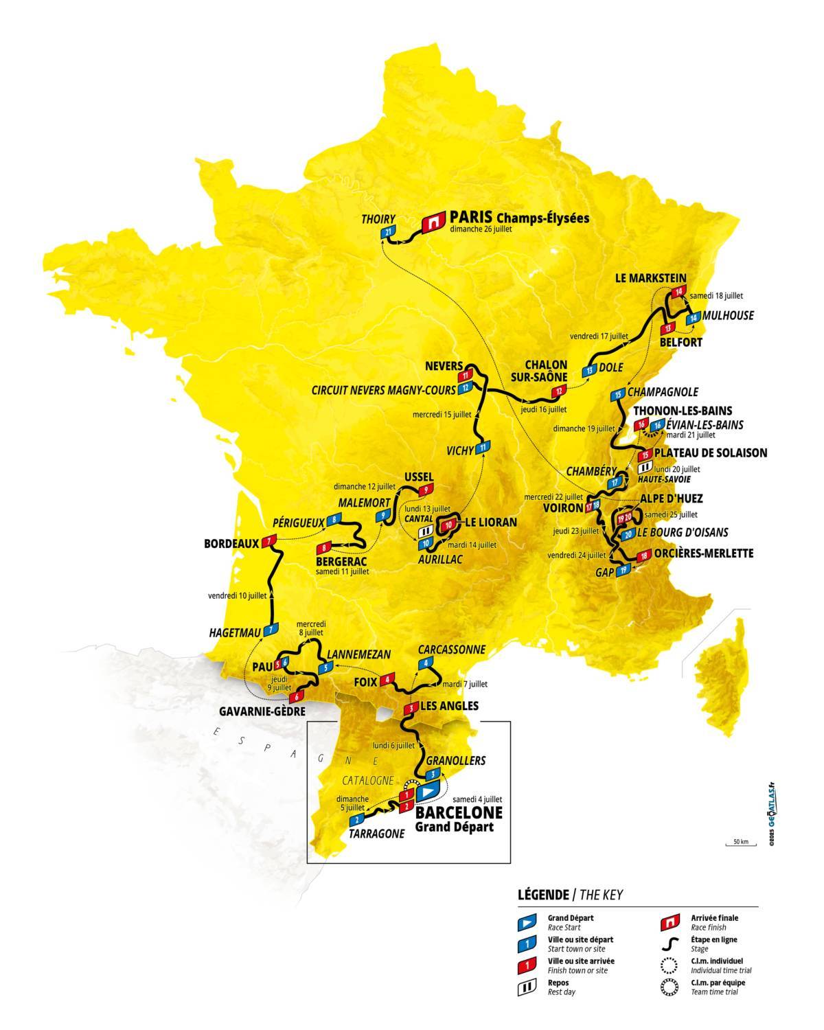 Parcours du Tour de France 2026