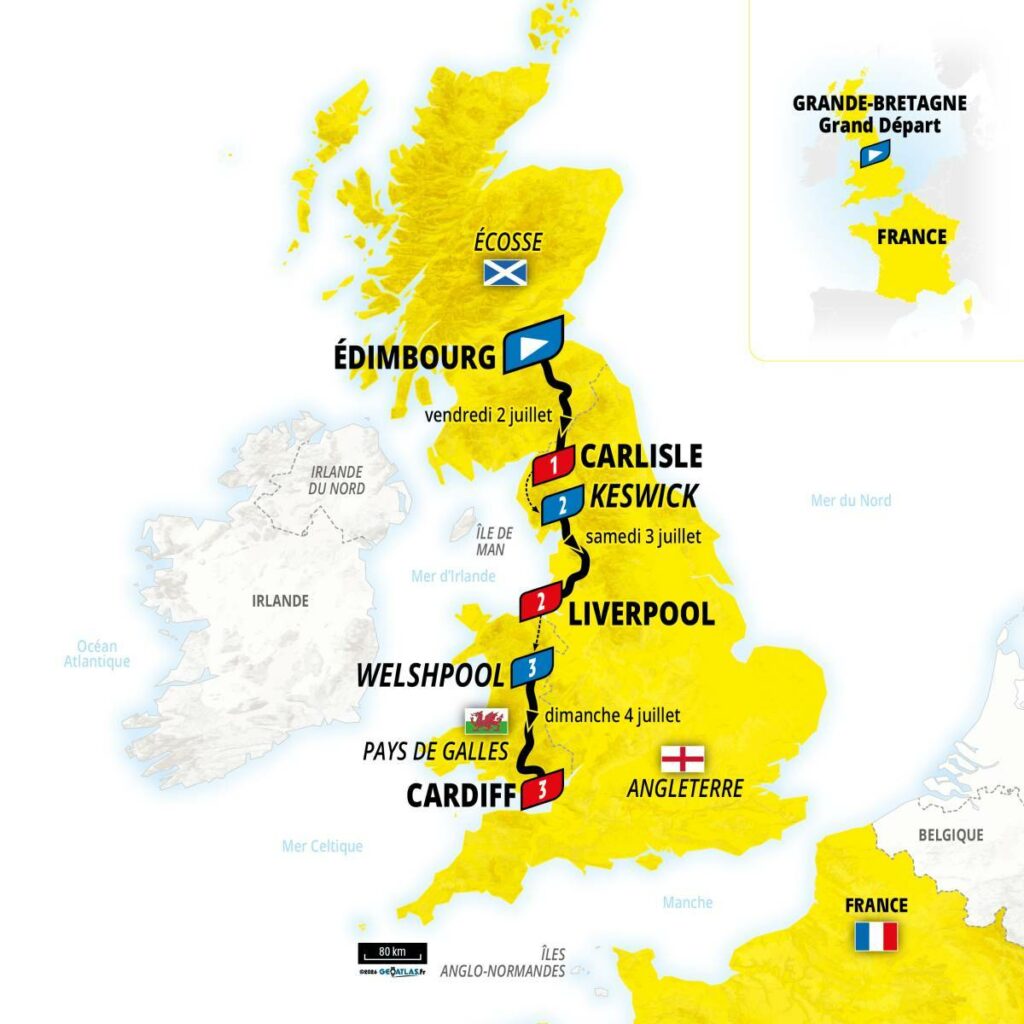 Visuel du Grand Départ du Tour de France 2027 en Grande-Bretagne